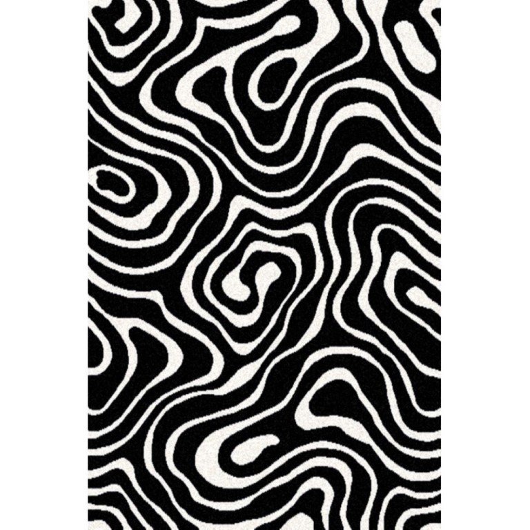 Alfombra DISEÑO MODERNO RAYAS ONDULADAS FONDO JASPEADO. 237 - Imagen 2