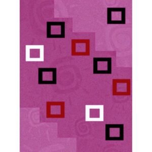 Alfombra DISEÑO MODERNO CUADROS EN ESCALERA Y FONDO JASPEADO. 240 - Imagen 4