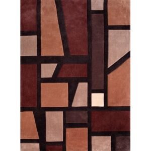 Alternative view of Alfombra Diseño moderno de cuadros estilo Mondrian, efecto relieve 424
