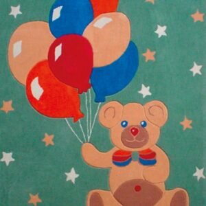Alternative view of Alfombra Diseño infantil oso con globos efecto relieve B-9