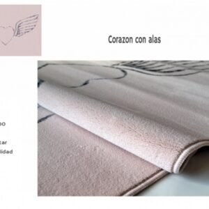 Alfombra Alfombra acrílica, diseño corazon con alas, moderna, tacto suave. CORAZON