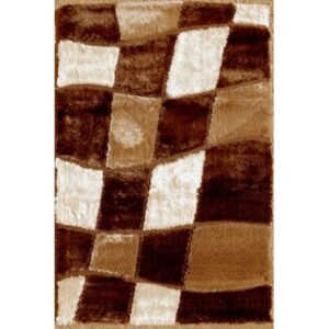 Alfombra Diseño moderno de cuadros irregulares y pelo largo 8322