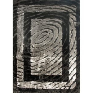 Alfombra Diseño moderno con cenefa lisa y fondo de olas 8637