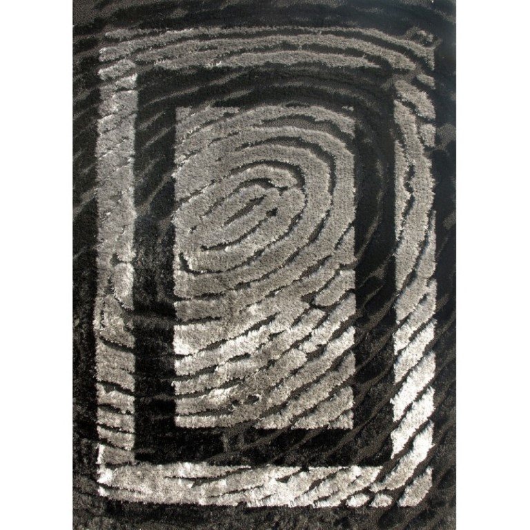 Alfombra Diseño moderno con cenefa lisa y fondo de olas 8637