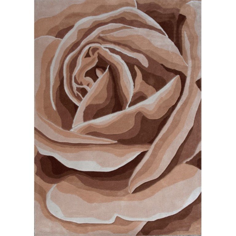 Alfombra Diseño moderno con flor grande con efecto relieve 426