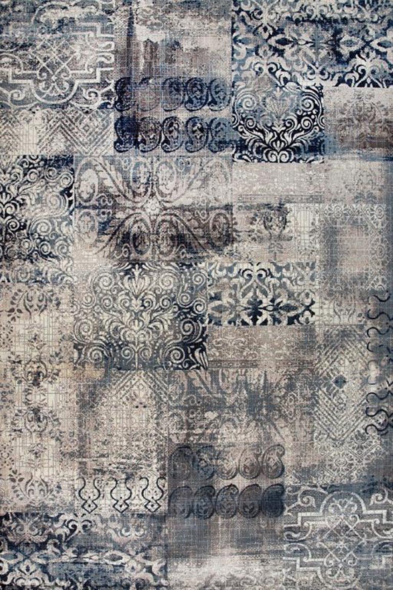 Alfombra Moderna, diseño Patchwork-cachemir,degradé 5991