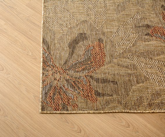 Alfombra Acrilica, Policromia,actual, imitación sisal, floral 020