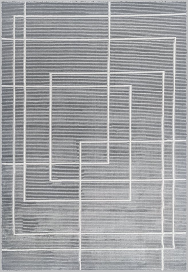 Alfombra Diseño actual, moderno, lineas dos altura, cuadros superpuestos 059 - Imagen 2