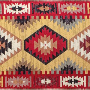Alfombra Alfombra tipo Kilim, Algodón-polyester, fina, clasica. 303 - Imagen 2